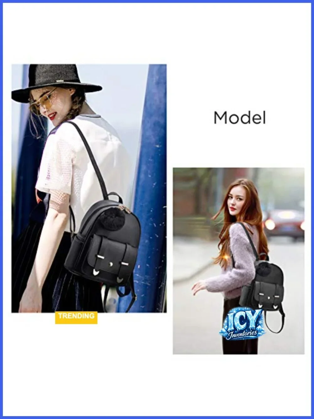 Mini PU Leather Backpack Purse for Women Girls Fashion Shoulder Bag